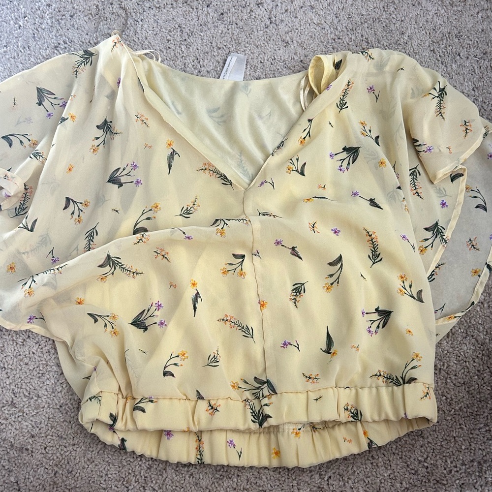 Yellow flower blouse